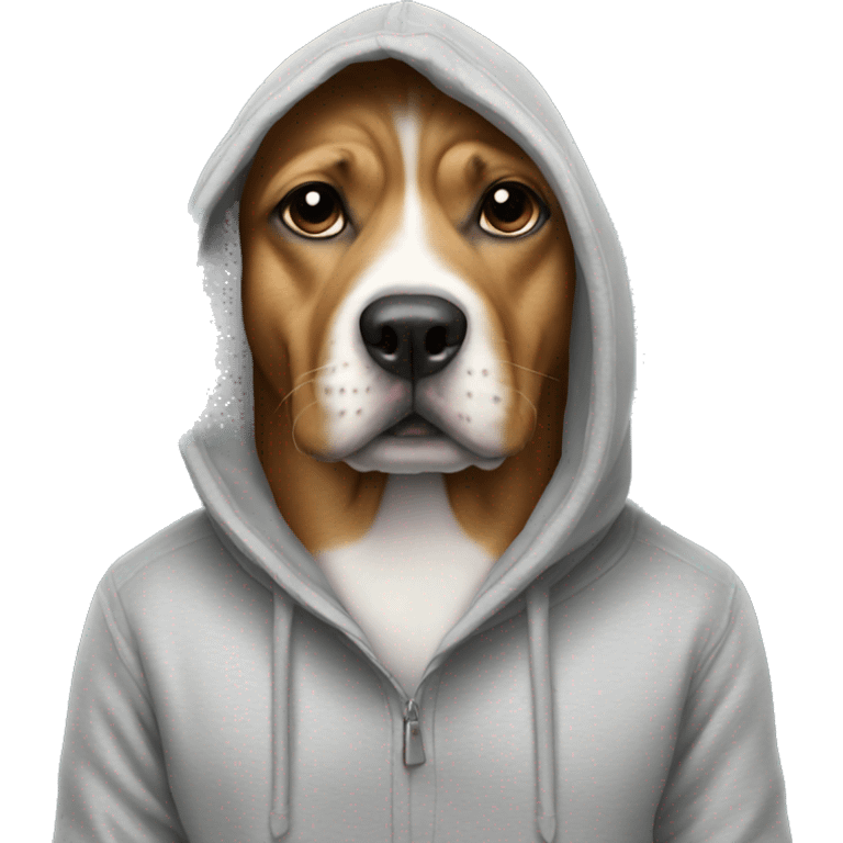 Dog wearing hoody emoji