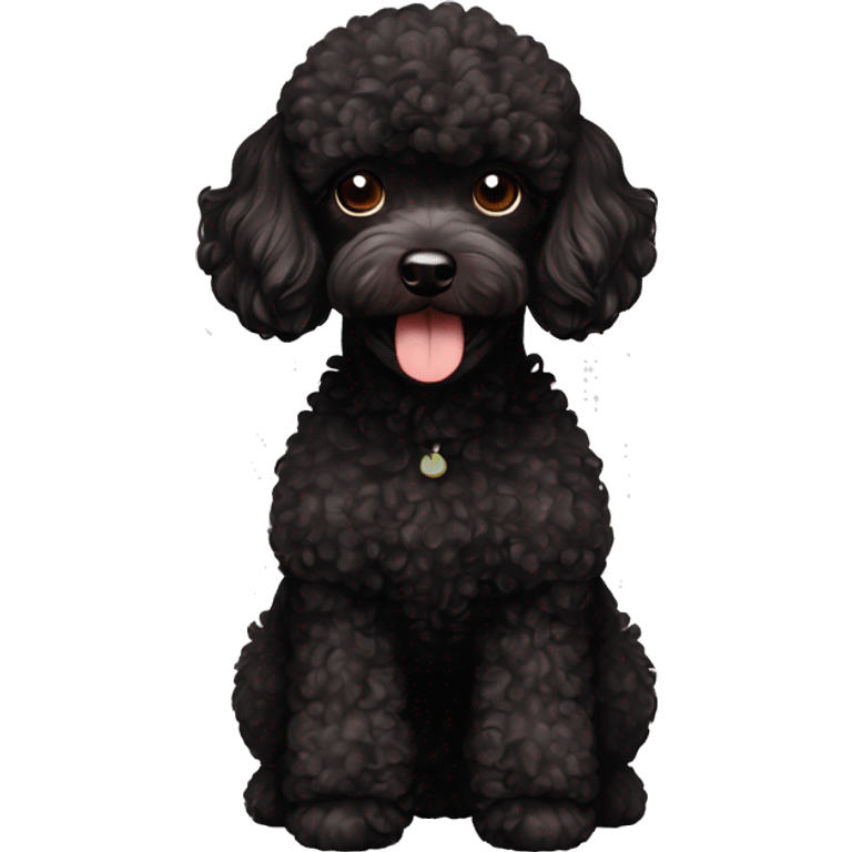 black toy poodle with brown points emoji