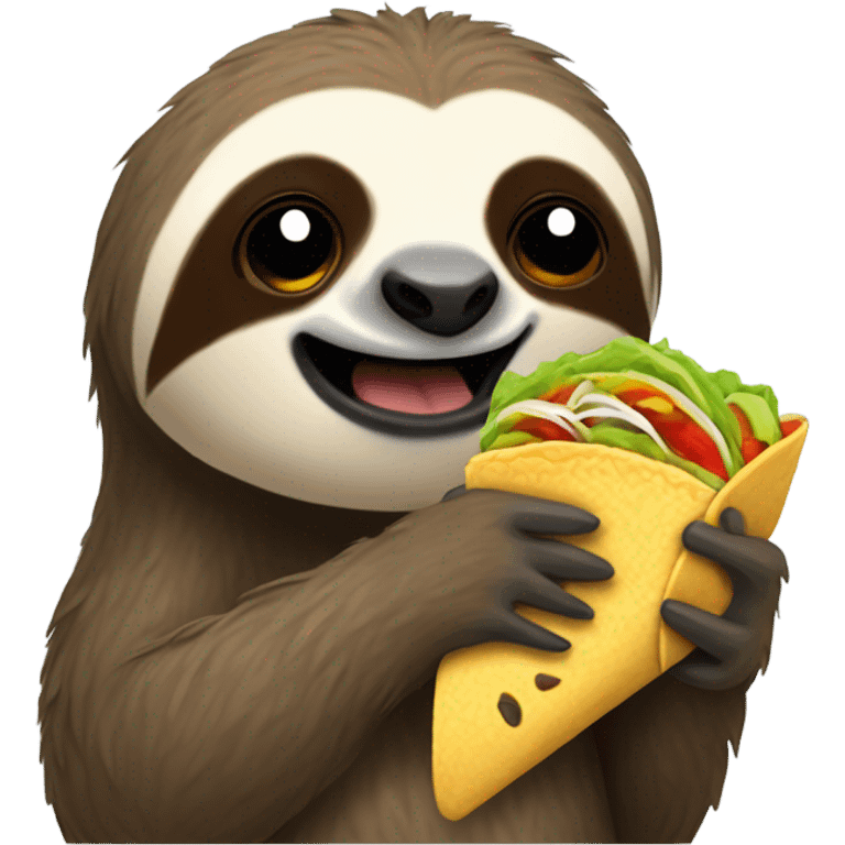 Sloth eating a taco emoji