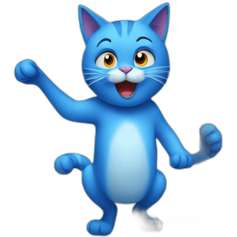 crazy blue cat emoji