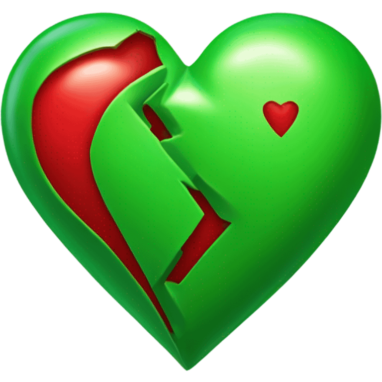 Corazón verde y rojo emoji