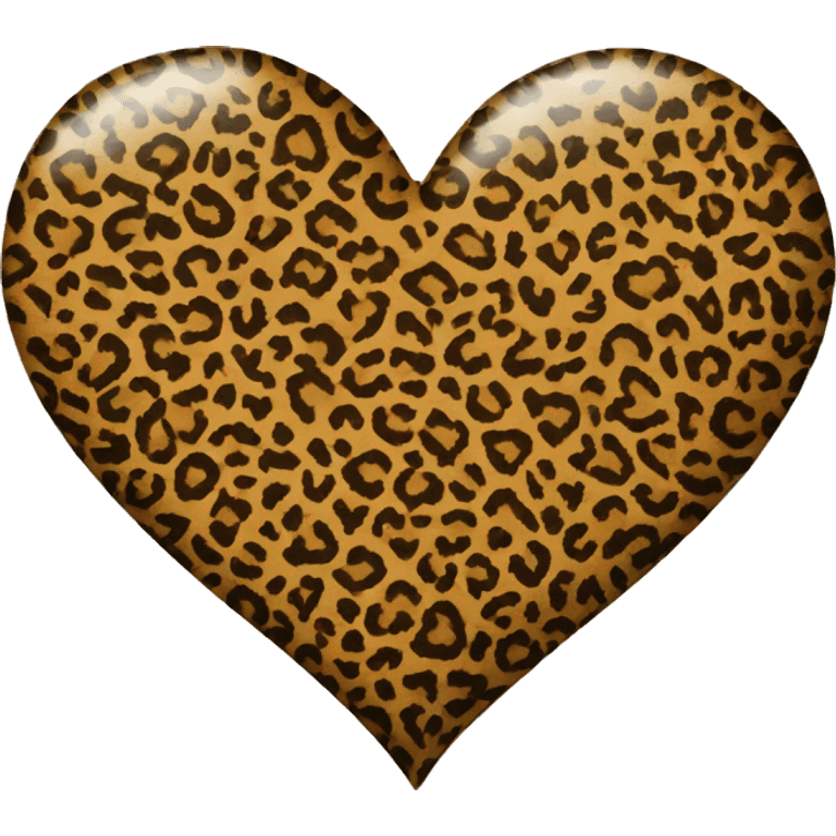 leopard print heart emoji