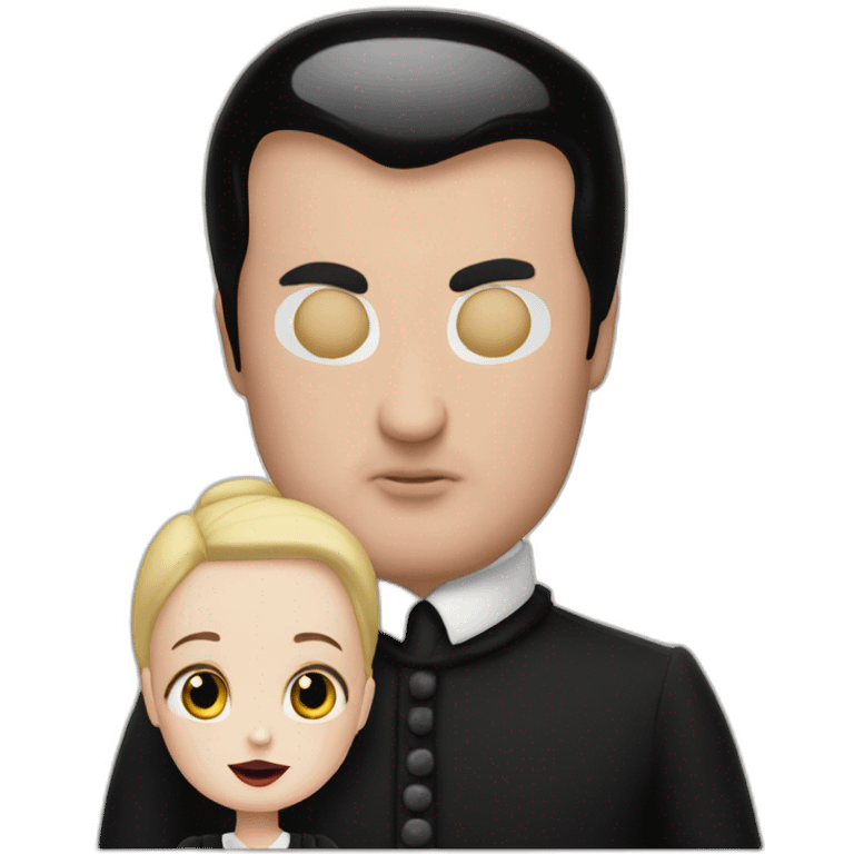 Donald Trump kissing Wednesday Addams emoji