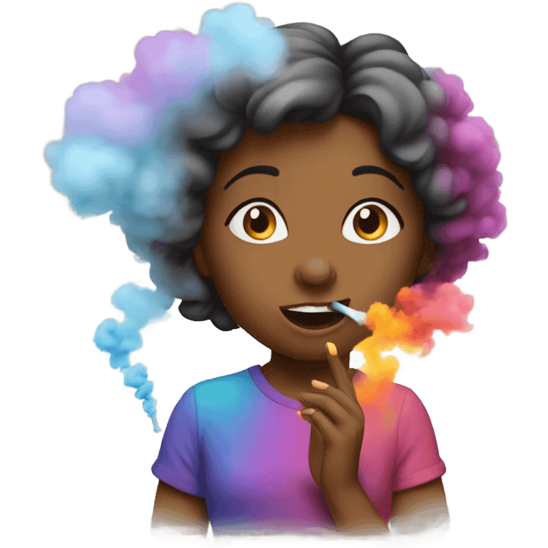 Cute girl with smoke emoji