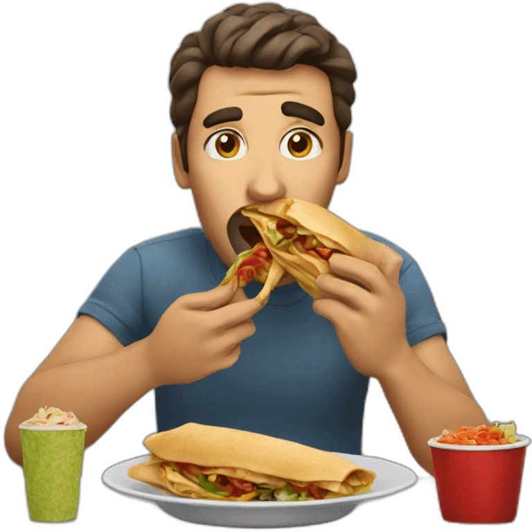 man eating shawerma emoji