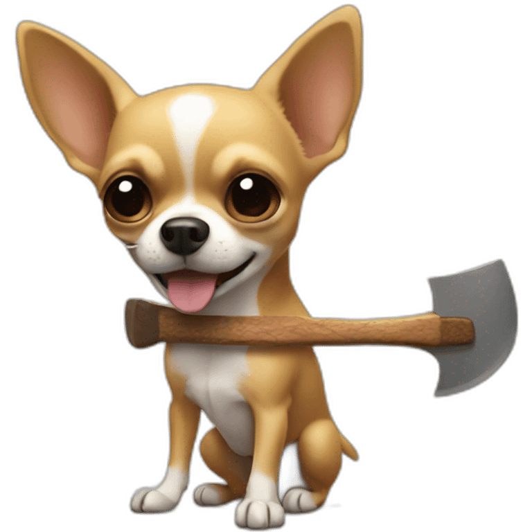 chihuahua hanging an axe emoji