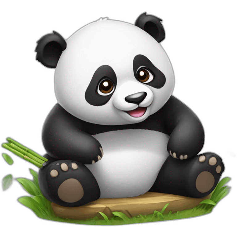 Panda qui joue au jeux vidéo emoji