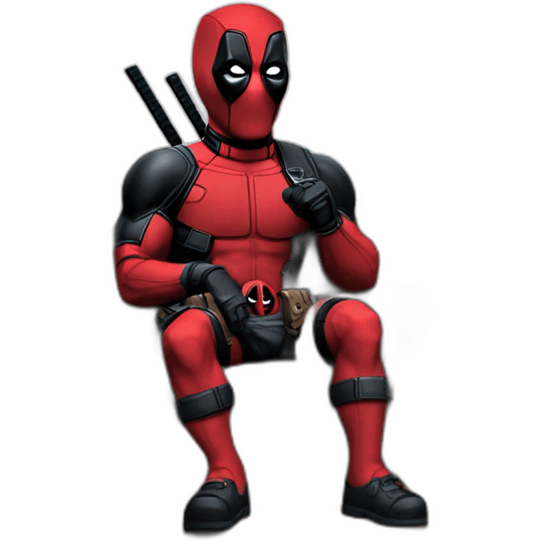 Deadpool's watching TV emoji