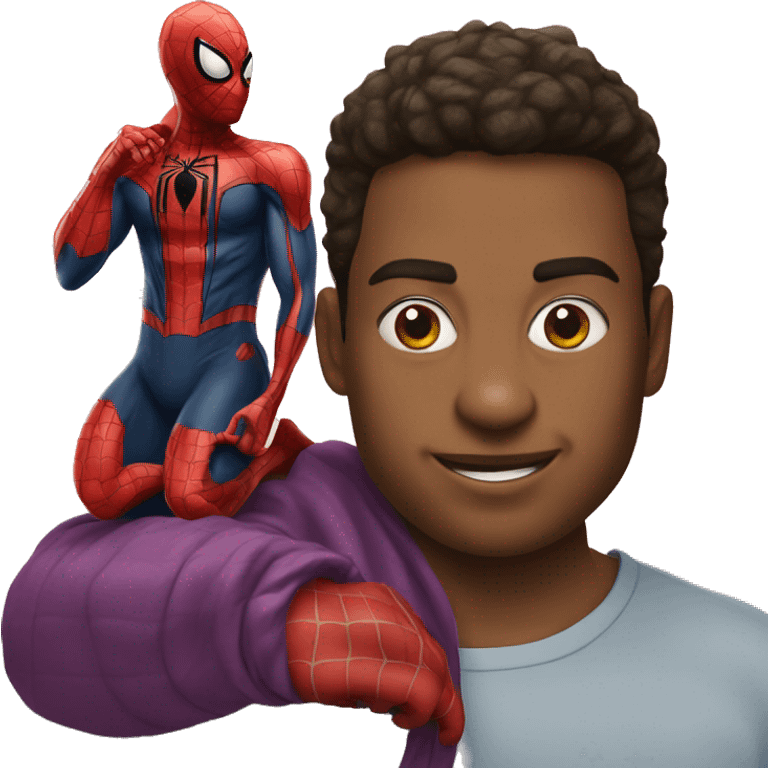 spiderman with a rog emoji