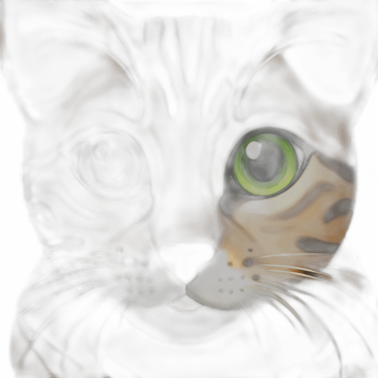 Bengal cat green eyes emoji