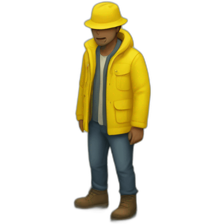 Man standing in a yellow puddle emoji