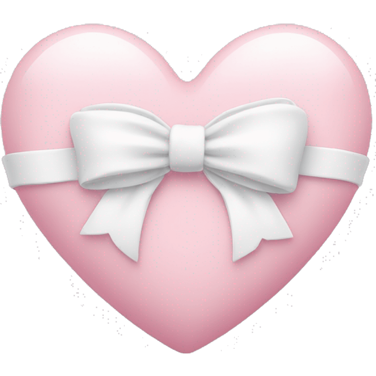 Pastel pink heart with white bow emoji