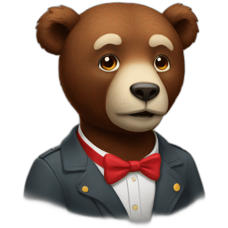 Un ours rouge emoji