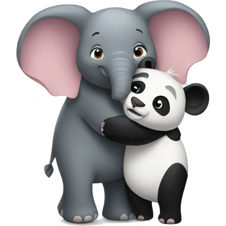 Elephant and panda hugs  emoji