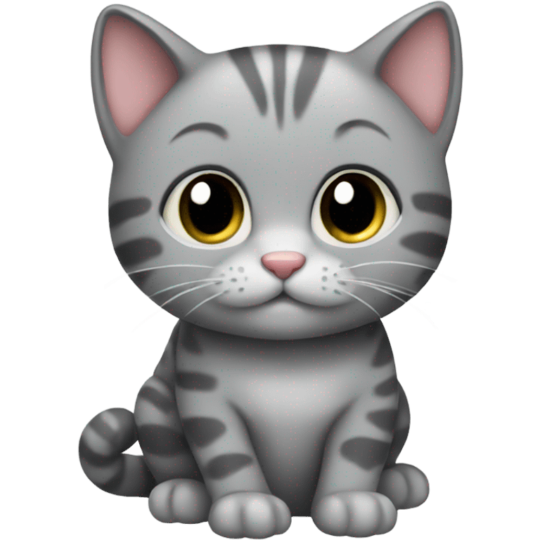 A cute gray kitty emoji