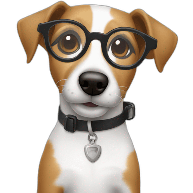 Jackrassel with glasses  emoji