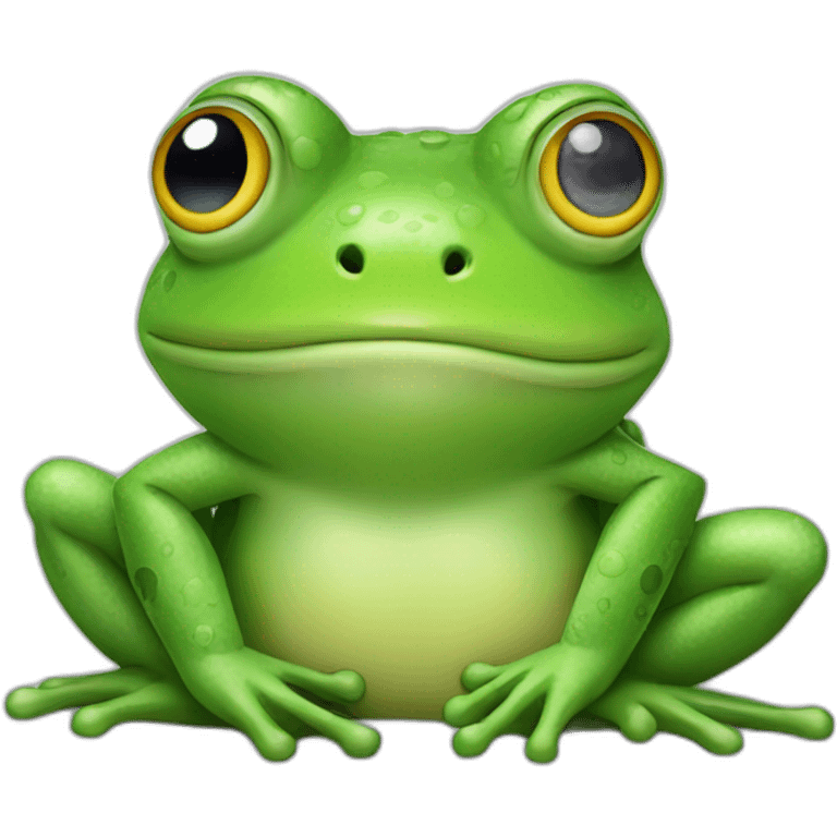 frog wearing a suıt emoji