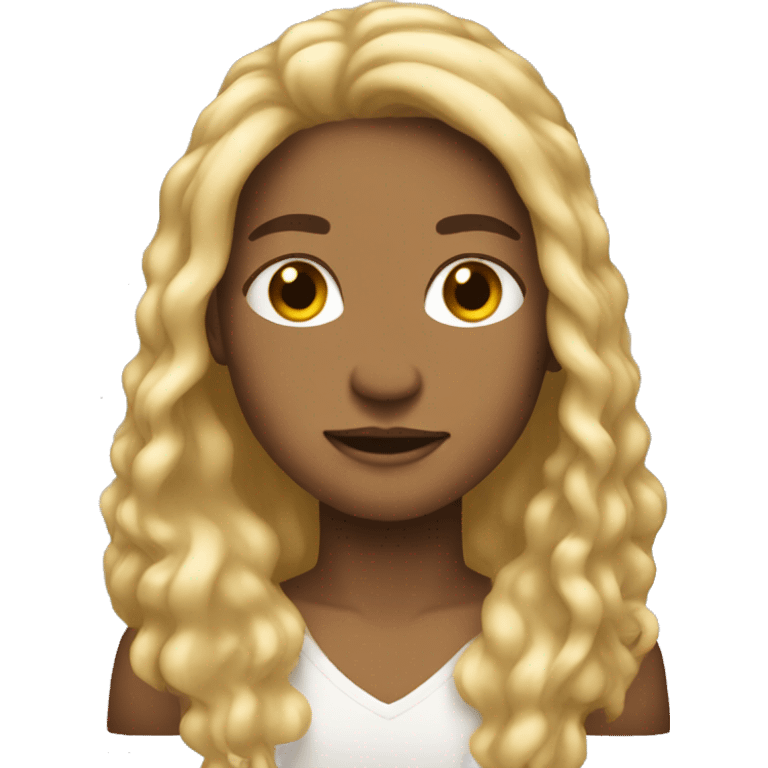 Light skin with really long hair  emoji