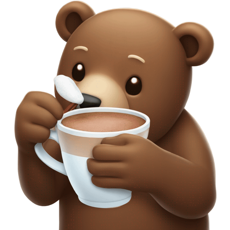 bear drinking hot chocolate emoji