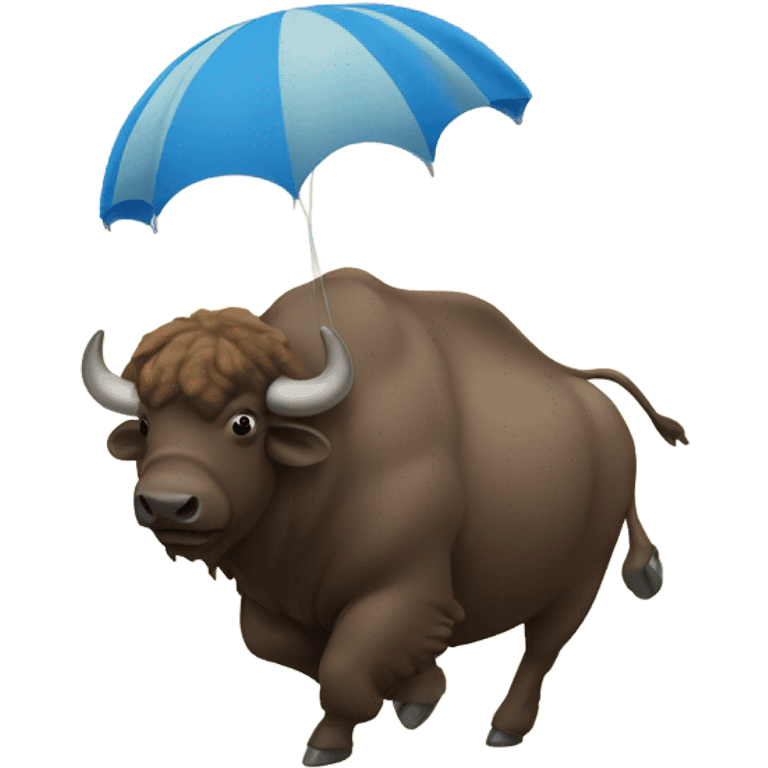 Buffalo with a parachute emoji