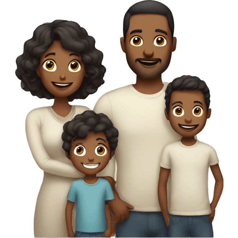 Mom and husband with 5 and 2 year old sons  emoji