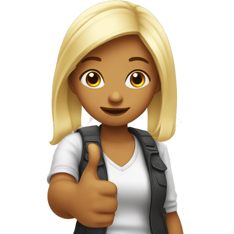 girl with thumps up emoji