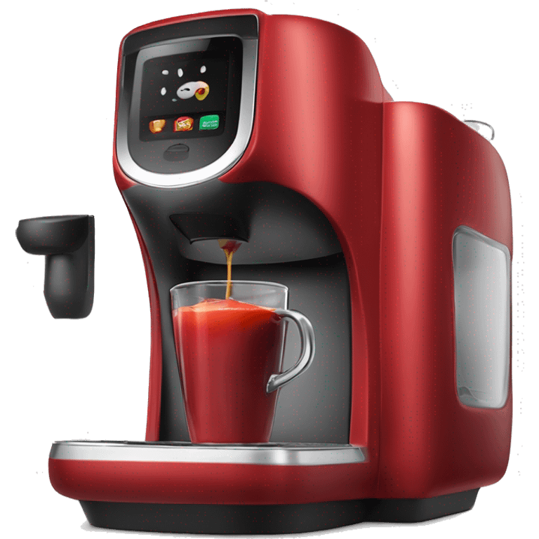 Realistic candy apple red keurig coffee machine emoji