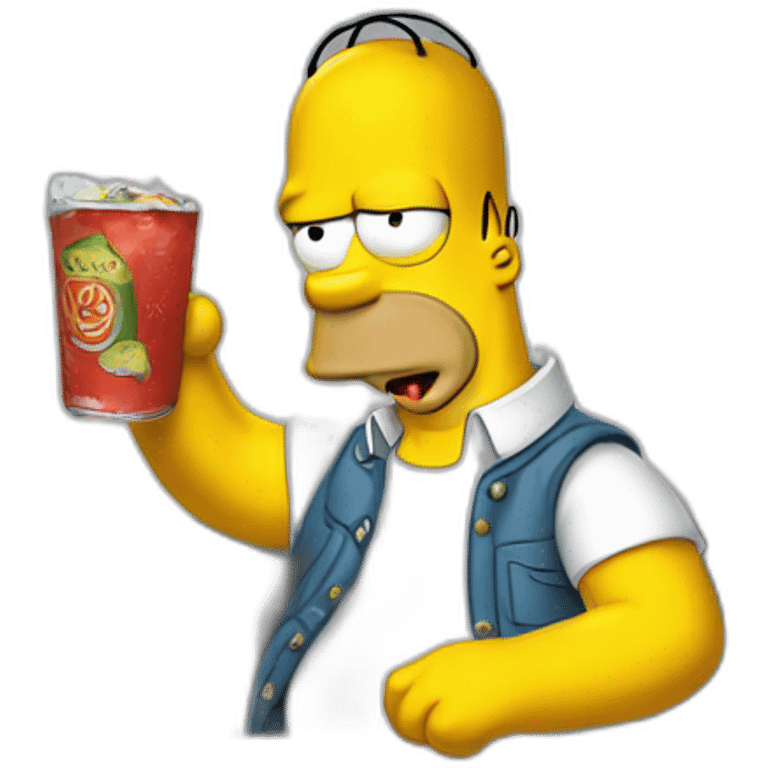 Homer simpson qui boit un soda emoji