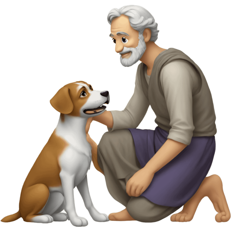 Aristotle petting a dog emoji