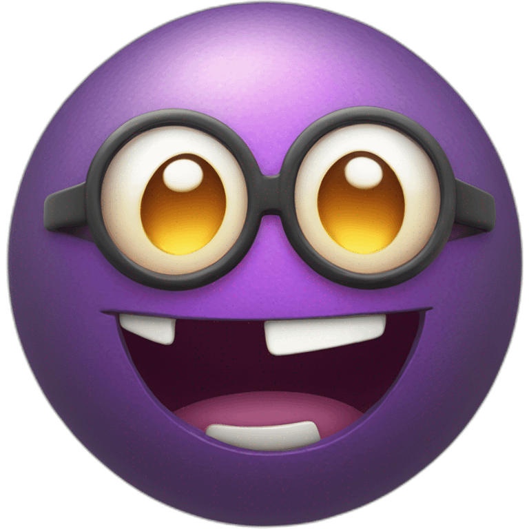 3d sphere with a cartoon smirking lever Blaze skin texture with four eyes emoji