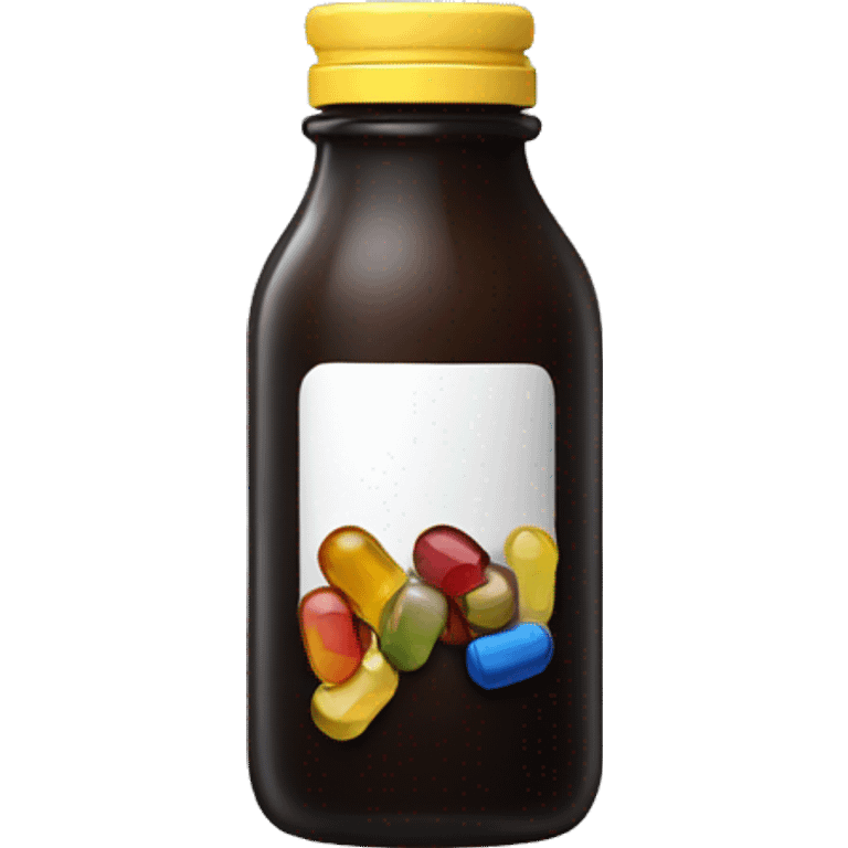 Dark glass bottle with supplements  emoji