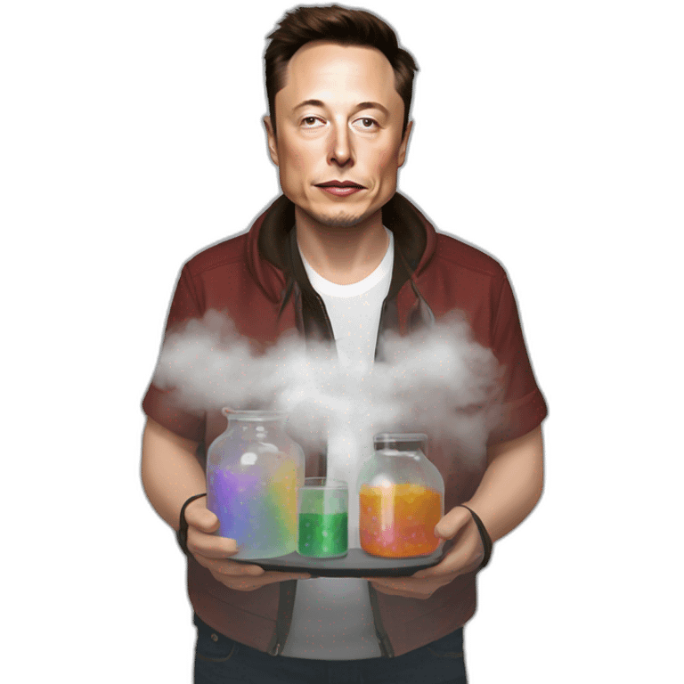 elon musk doing drugs, for educational purposes only, inclusiveness and positive, LGTBQ+ emoji