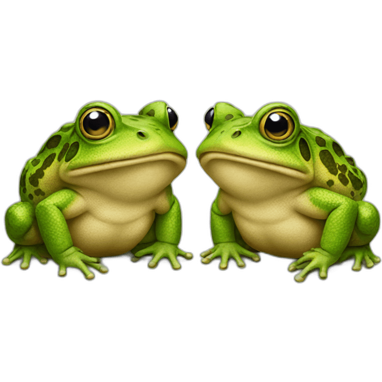 two toads talking with each other emoji