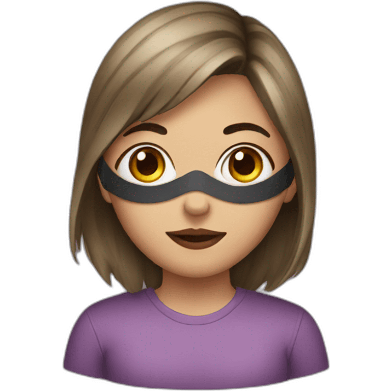 A girl wearing a mask emoji