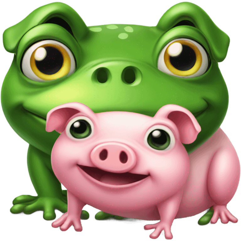 Frog and pig emoji