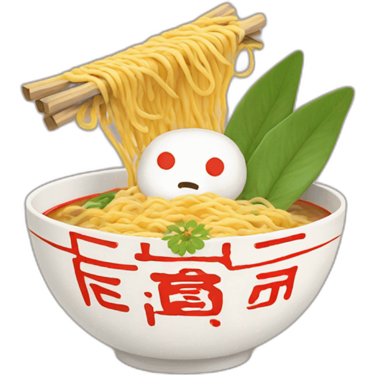 One ramen with flower emoji