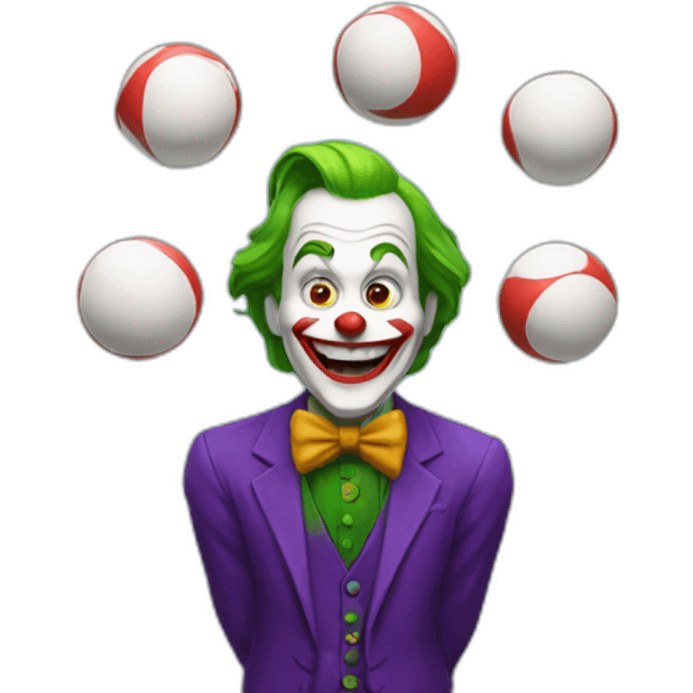 a joker with juggling three balls emoji