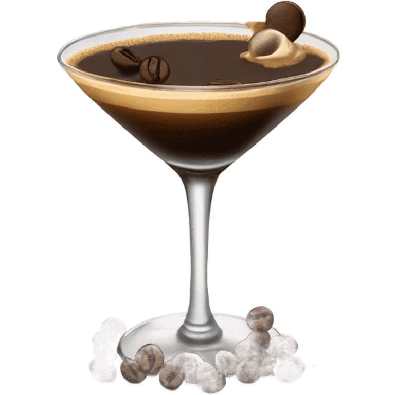 one espresso martini garnished with 3 espresso beans emoji