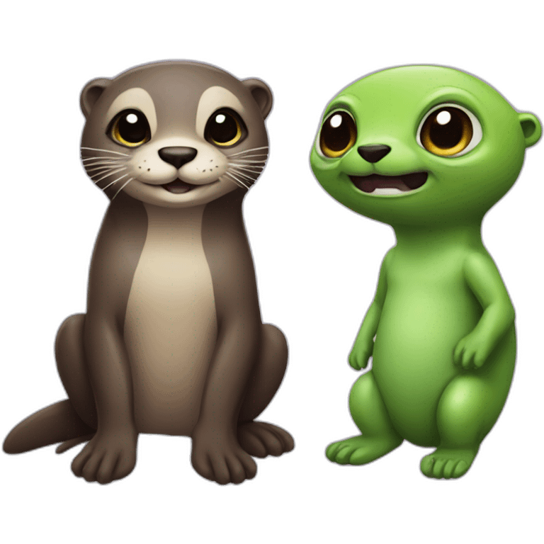 Otter and alien emoji  emoji