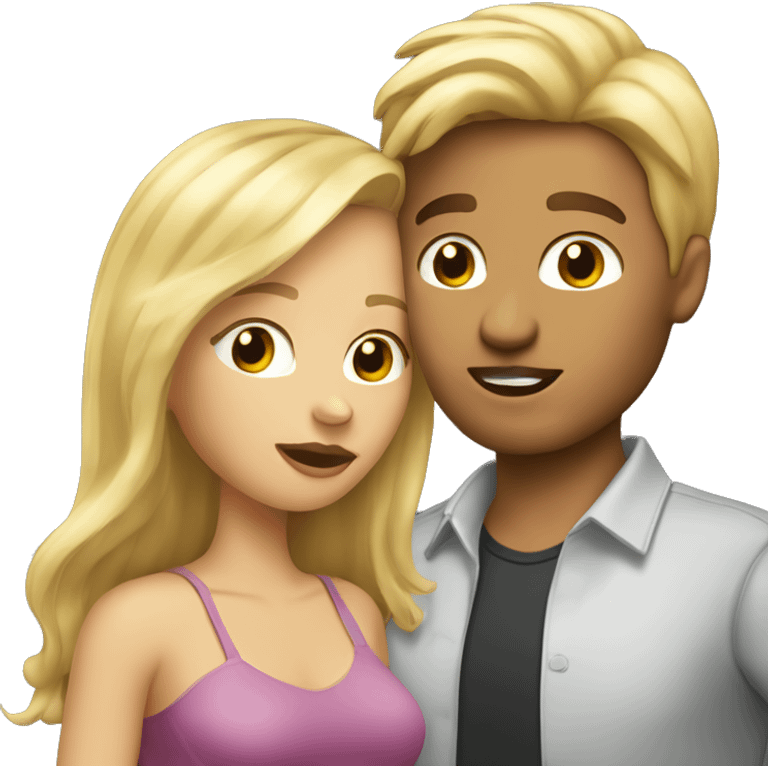 Blond-hair-woman-and-brunette-hair-man-kisses emoji