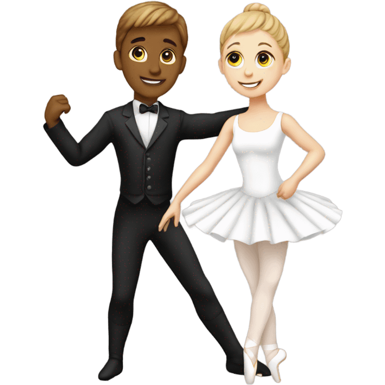 Ballet couple Dancing, boy and girl white emoji