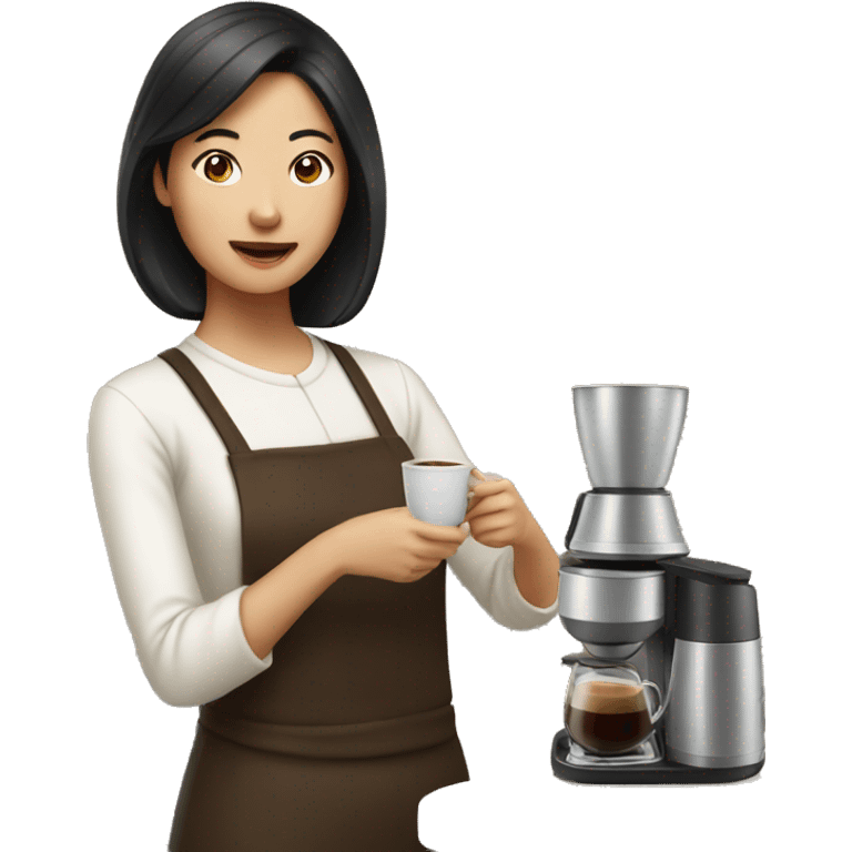 asian woman making coffee emoji