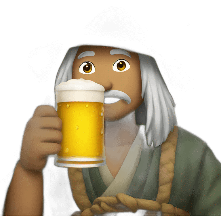 Jiraya drinking beer emoji