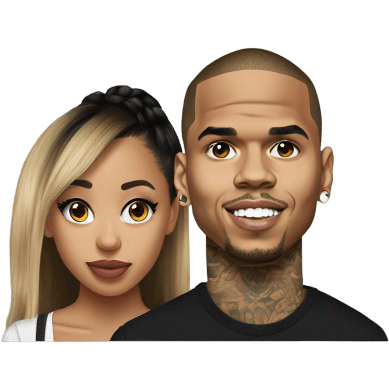 Hyper Realistic Chris Brown and beautiful Karruche Tran  emoji