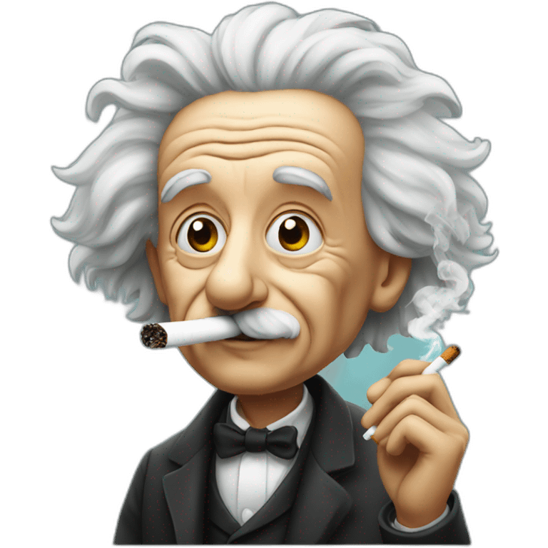 Einstein smoking a cigarette emoji