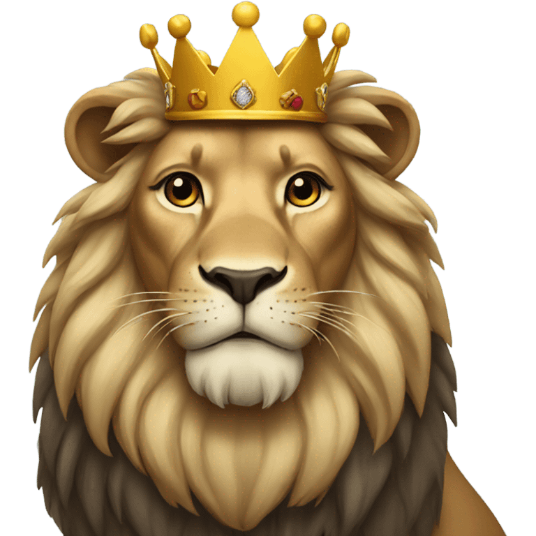 Lion wearing a crown emoji