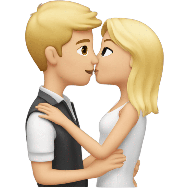 Burnett girl kissing a blond guy emoji