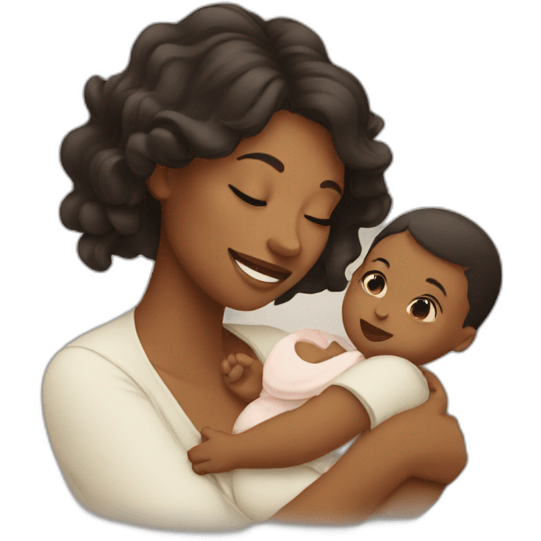 A women with a baby emoji