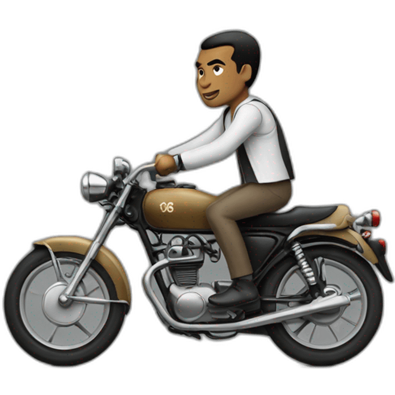 Mohamed ali driving a bike emoji