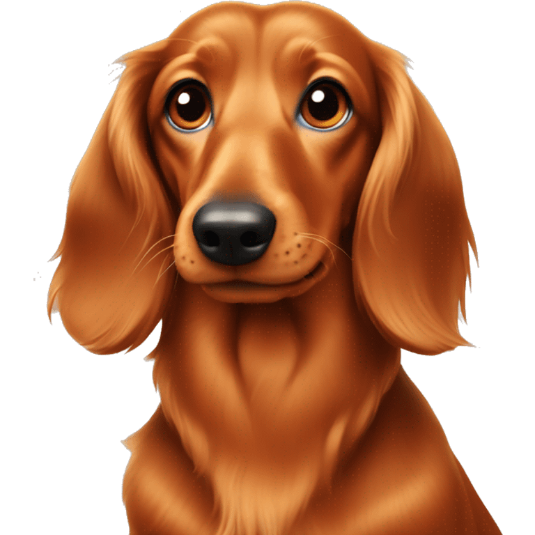 Long hair orange daschund emoji